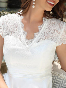Color=White | Women's Short Sleeves Knee-Length Wholesale Cocktail Dresses-White 5