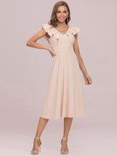 Load image into Gallery viewer, Color=Blush | Women&#39;s Deep V Neck Wholesale Petite Cocktail Dresses-Blush 6