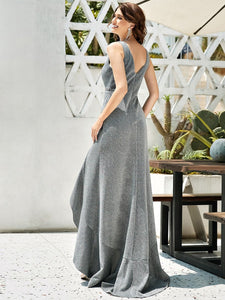 Color=Grey | Women'S Evening Dress With Fishtail Silhouette-Grey 2
