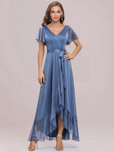 Load image into Gallery viewer, Color=Sky Blue | Deep V-neck, Flare Sleeves Evening Dress-Sky Blue 8