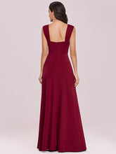 Load image into Gallery viewer, Color=Burgundy | Sweetheart A Line Floor Length Bridesmaid Dress-Burgundy 4