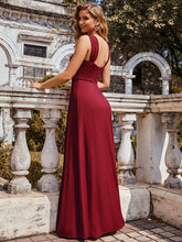 Load image into Gallery viewer, Color=Burgundy | Sweetheart A Line Floor Length Bridesmaid Dress-Burgundy 7