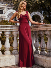 Load image into Gallery viewer, Color=Burgundy | Sweetheart A Line Floor Length Bridesmaid Dress-Burgundy 6