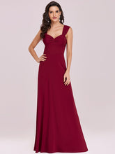 Load image into Gallery viewer, Color=Burgundy | Sweetheart A Line Floor Length Bridesmaid Dress-Burgundy 2