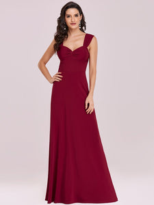 Color=Burgundy | Sweetheart A Line Floor Length Bridesmaid Dress-Burgundy 2