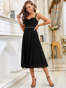 Color=Black |  Beautiful White Cold Shoulder Evening Dress for Women-Black 5