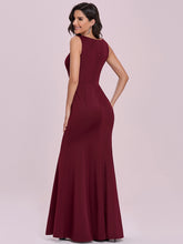Load image into Gallery viewer, Color=Burgundy | Feminine Wholesale Mermaid Evening Dress With Chiffon Wrap Ee00291-Burgundy 2