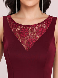 Color=Burgundy | Feminine Wholesale Mermaid Evening Dress With Chiffon Wrap Ee00291-Burgundy 6