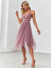 Load image into Gallery viewer, Color=Orchid | Spaghetti Straps Deep V Neck A line Wholesale Bridesmaid Dresses-Orchid 3