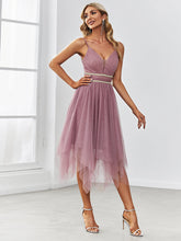 Load image into Gallery viewer, Color=Orchid | Spaghetti Straps Deep V Neck A line Wholesale Bridesmaid Dresses-Orchid 4