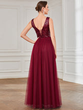Load image into Gallery viewer, Color=Burgundy | Bewitching Sleeveless Round Neck A Line Wholesale Evening Dresses-Burgundy 2