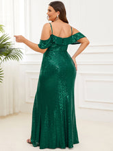 Load image into Gallery viewer, Color=Dark Green | Plus Size Fishtail Sweetheart Neck Split Wholesale Evening Dresses-Dark Green 2