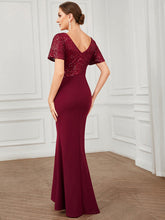 Load image into Gallery viewer, Color=Burgundy | Plus Size Fishtail Sweetheart Neck Split Wholesale Evening Dresses-Burgundy 2