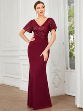 Load image into Gallery viewer, Color=Burgundy | Plus Size Fishtail Sweetheart Neck Split Wholesale Evening Dresses-Burgundy 1