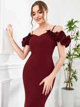Load image into Gallery viewer, Color=Burgundy | Sweetheart Neckline Backless Fishtail Wholesale Evening Dresses-Burgundy 5