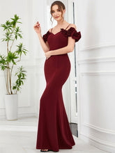Load image into Gallery viewer, Color=Burgundy | Sweetheart Neckline Backless Fishtail Wholesale Evening Dresses-Burgundy 1