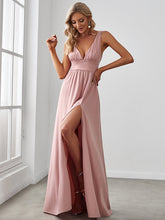 Load image into Gallery viewer, Color=Dusty Rose | Sleeveless Wholesale Bridesmaid Dresses with Deep V Neck and A Line-Dusty Rose 3
