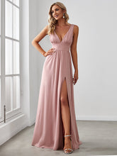 Load image into Gallery viewer, Color=Dusty Rose | Sleeveless Wholesale Bridesmaid Dresses with Deep V Neck and A Line-Dusty Rose 1