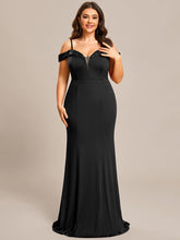Load image into Gallery viewer, Color=Black | Off Shoulder Mermaid Sequin Detail Wholesale Evening Dresses-Black 1
