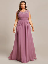 Load image into Gallery viewer, Color=Orchid | Cap Sleeve A Line Wholeslae Lace &amp; Chiffon Evening Dresses-Orchid 4