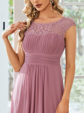 Load image into Gallery viewer, Color=Orchid | Cap Sleeve A Line Wholeslae Lace &amp; Chiffon Evening Dresses-Orchid 5