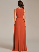 Load image into Gallery viewer, A-Line V Neck Appliques Ruched Wholesale Evening Dresses#Color_Burnt Orange
