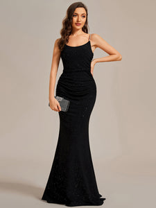 Mermaid Spaghettie Straps Wholesale Evening Dresses#Color_Black