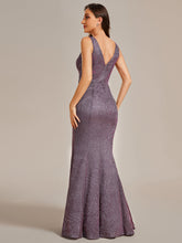 Load image into Gallery viewer, V Back Side Split Shiny Wholesale Evening Dresses#Color_Metallic Rose