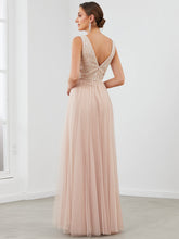 Load image into Gallery viewer, Color=Blush | Hot Sleeveless Deep V Neck Wholesale Evening Dresses with A Line-Blush 2