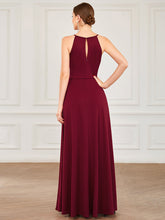 Load image into Gallery viewer, Color=Burgundy | Sleeveless Hollow Out Split Wholesale Bridesmaid Dresses with A Line-Burgundy 2