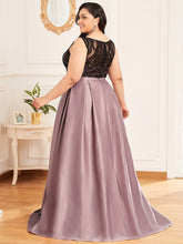 Load image into Gallery viewer, Color=Mauve | Round Neck Wholesale Evening Dresses for Women-Mauve 2
