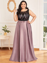 Load image into Gallery viewer, Color=Mauve | Round Neck Wholesale Evening Dresses for Women-Mauve 1