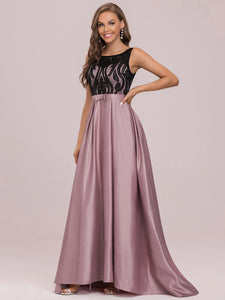 Color=Mauve | Round Neck Wholesale Evening Dresses for Women-Mauve 7