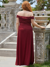 Load image into Gallery viewer, Color=Burgundy | Plus Size Sexy Floor length Fishtail Silhouette Wholesale Evening Dresses-Burgundy 2