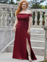 Load image into Gallery viewer, Color=Burgundy | Plus Size Sexy Floor length Fishtail Silhouette Wholesale Evening Dresses-Burgundy 1