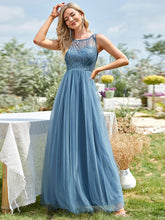 Load image into Gallery viewer, Color=Dusty Navy | Women&#39;s Charming Floor Length Wholesale Evening Dresses-Dusty Navy 1