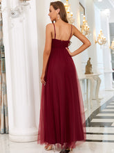 Load image into Gallery viewer, Color=Burgundy | Sexy Deep V Neck Sleeveless Wholesale Evening Dresses-Burgundy 2