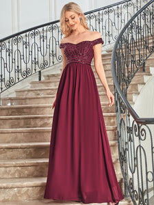 Color=Burgundy | Adorable Sweetheart Neckline A-line Wholesale Evening Dresses-Burgundy 4