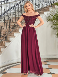 Color=Burgundy | Adorable Sweetheart Neckline A-line Wholesale Evening Dresses-Burgundy 1
