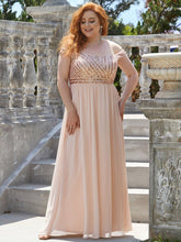 Load image into Gallery viewer, Color=Blush | Plus Size Adorable Sweetheart Neckline A-line Wholesale Evening Dresses-Blush 3