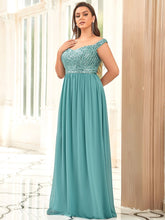 Load image into Gallery viewer, Color=Dusty Blue | Plus Size Adorable Sweetheart Neckline A-line Wholesale Evening Dresses-Dusty Blue 2