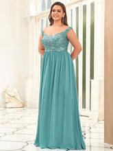 Load image into Gallery viewer, Color=Dusty Blue | Plus Size Adorable Sweetheart Neckline A-line Wholesale Evening Dresses-Dusty Blue 4