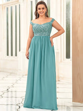 Load image into Gallery viewer, Color=Dusty Blue | Plus Size Adorable Sweetheart Neckline A-line Wholesale Evening Dresses-Dusty Blue 1