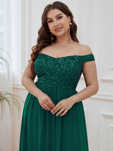 Color=Dark Green | Plus Size Adorable Sweetheart Neckline A-line Wholesale Evening Dresses-Dark Green 5