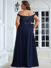 Load image into Gallery viewer, Color=Navy Blue | Plus Size Adorable Sweetheart Neckline A-line Wholesale Evening Dresses-Navy Blue 2