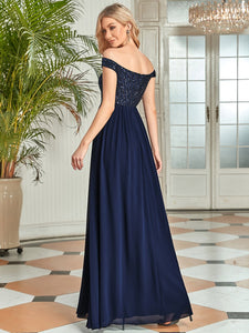Color=Navy Blue | Adorable Sweetheart Neckline A-line Wholesale Evening Dresses-Navy Blue 2