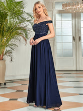 Load image into Gallery viewer, Color=Navy Blue | Adorable Sweetheart Neckline A-line Wholesale Evening Dresses-Navy Blue 3
