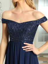 Load image into Gallery viewer, Color=Navy Blue | Adorable Sweetheart Neckline A-line Wholesale Evening Dresses-Navy Blue 5