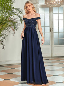 Color=Navy Blue | Adorable Sweetheart Neckline A-line Wholesale Evening Dresses-Navy Blue 1