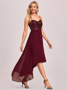 Color=Burgundy | Women's A Line Wholesale Evening Dresses with Spaghetti Straps-Burgundy 2
